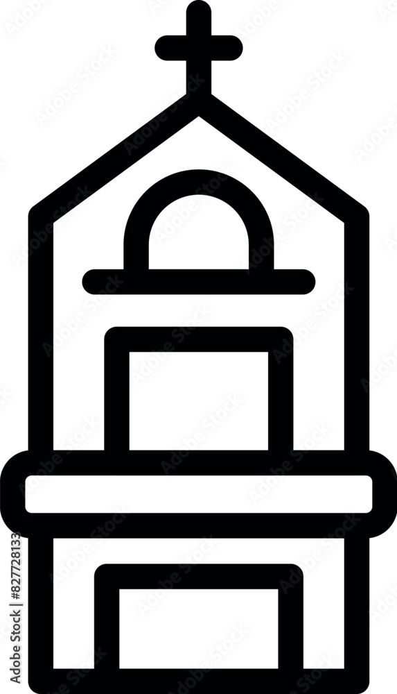 Simplistic line drawing of a church building, ideal for icons and graphic design Simplistic line drawing of a church building, ideal for icons and graphic design