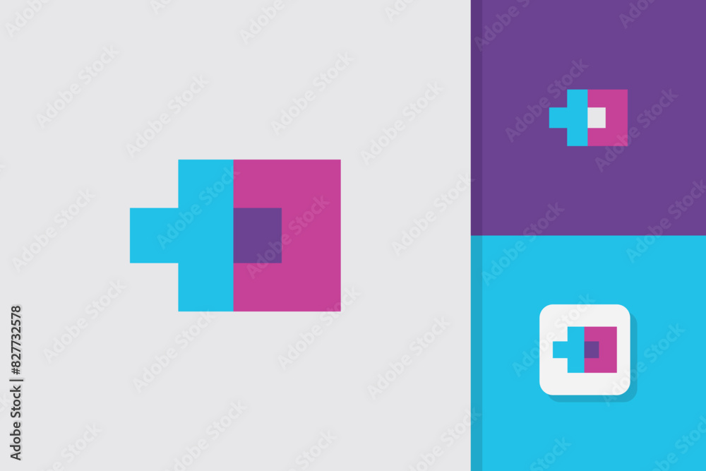 Obraz premium medical cross logo design vector template