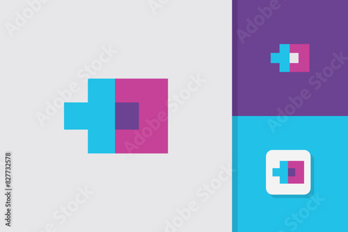 medical cross logo design vector template