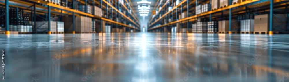 A warehouse with a lot of shelves and boxes A warehouse with a lot of shelves and boxes