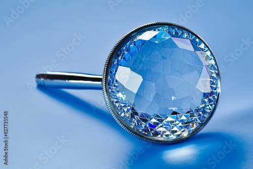 Crystal clear magnifying glass focusing on a detailed blueprint, symbolizing the precision and clarity needed in technical and engineering fields