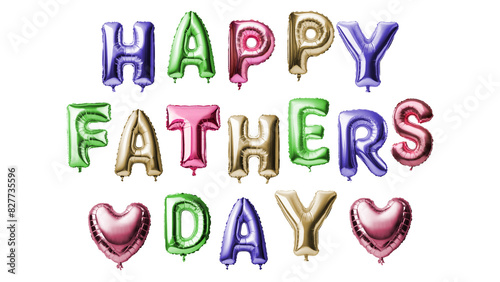 holiday. happy father`s day party made of balloons.multi-colored.isolated on a transparent background. png	