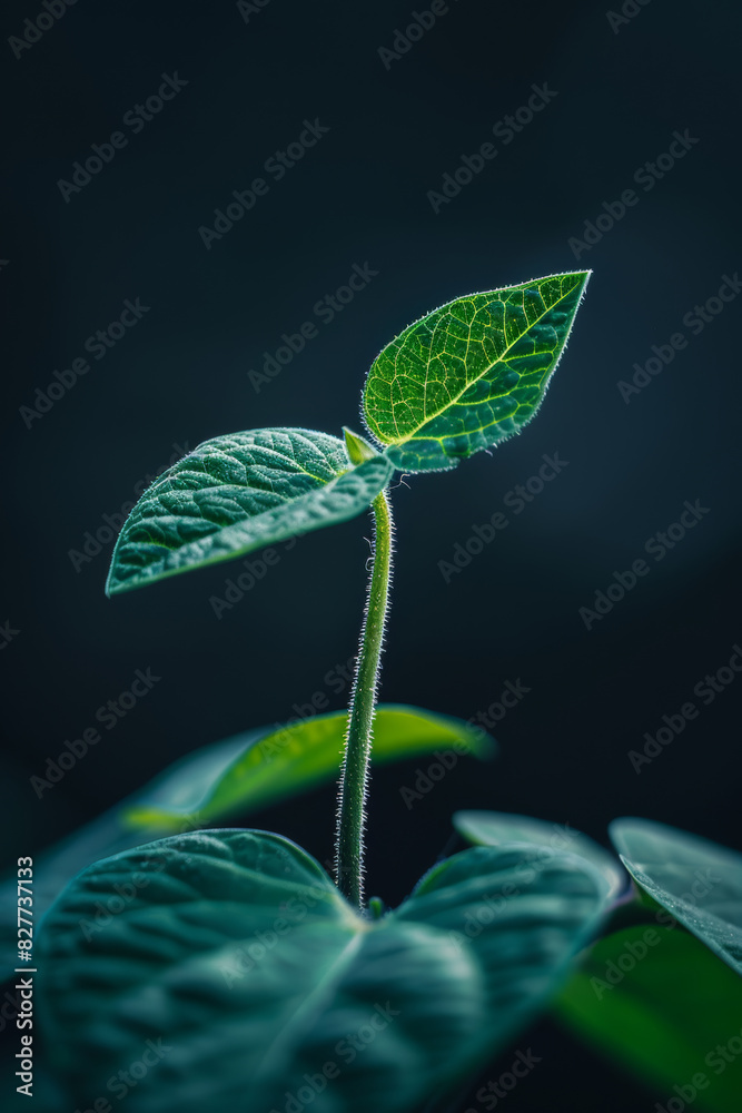 Close Up of Young Plant with Green Leaves in Natural Light Close Up of Young Plant with Green Leaves in Natural Light