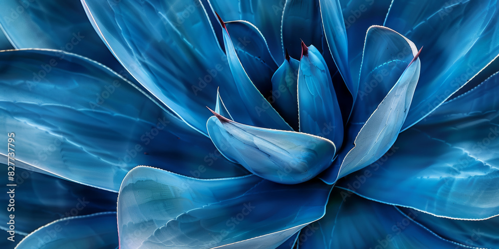 Abstract Close Up of Blue Agave Plant Leaves with Intricate Patterns and Textures Abstract Close Up of Blue Agave Plant Leaves with Intricate Patterns and Textures
