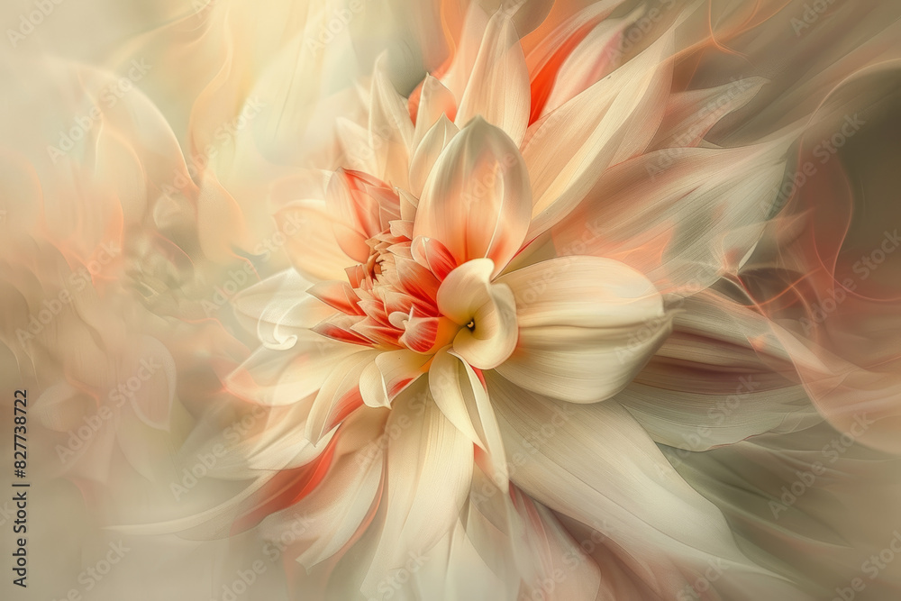 Surreal Pastel Floral Art Soft Focus Mesmerizing Dahlia Bloom in Dreamy Abstract Style Surreal Pastel Floral Art Soft Focus Mesmerizing Dahlia Bloom in Dreamy Abstract Style