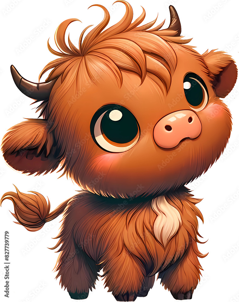 Obraz premium Cartoon Baby Cow