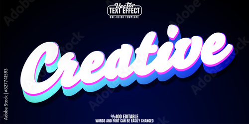 Poster editable text effect, customizable print and design 3d font style