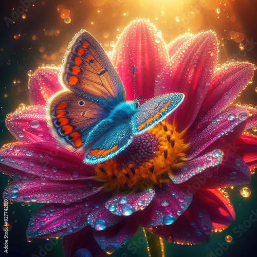 Generative AI The beauty of floral close-up, Beautiful view of sparkling blooming flowers close-up, the beautiful flowers close-up, The beauty of flowers blooming flowers in close view, closeup floral