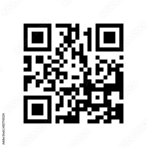 QR code vector template. Barcode sample isolated on white background. QR-code square illustration.
