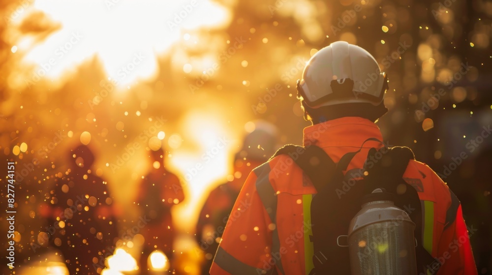 Emergency responders participating in a group exercise coordinating their efforts to respond to a hazardous material spill. Emergency responders participating in a group exercise coordinating their efforts to respond to a hazardous material spill.