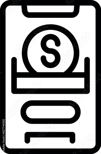 Wallpaper Mural Vector illustration of a simple. Minimalist. Modern mobile payment icon outline in black and white. Suitable for finance and banking technology designs Torontodigital.ca