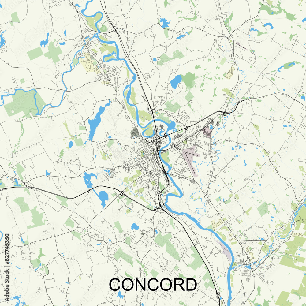 Fototapeta premium Concord, New Hampshire, United States map poster art