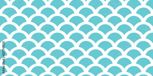 Blue and white Fish Scale Texture. Background Wallpaper Pattern Illustration. photo