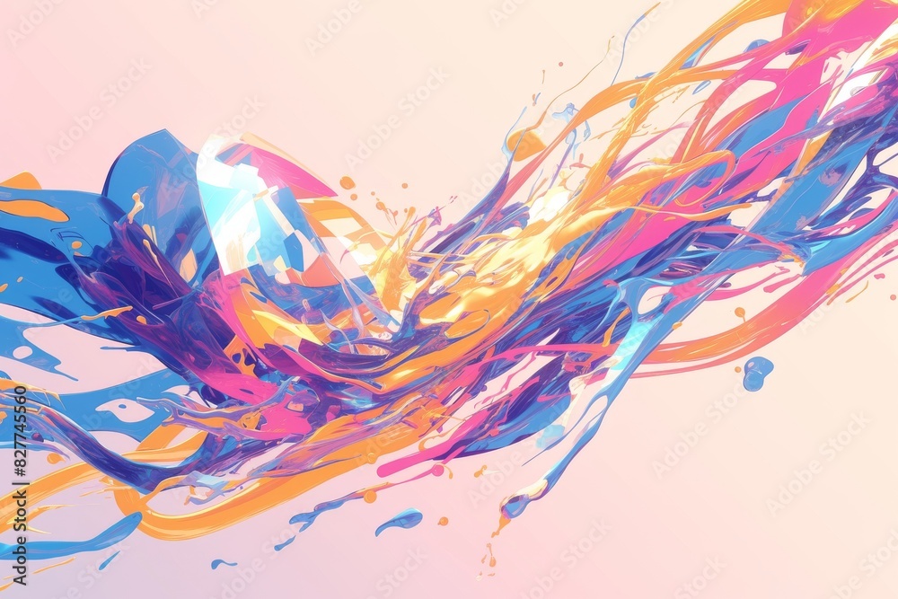 Fototapeta premium Water droplets in abstract form and vibrant style