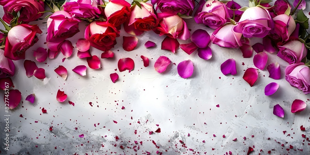 Rose petals arranged on a pristine white background. Concept Floral Arrangements, White Background, Rose Petals, Stylish Photography Rose petals arranged on a pristine white background. Concept Floral Arrangements, White Background, Rose Petals, Stylish Photography