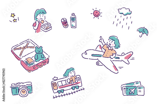 旅をする女の子〜飛行機