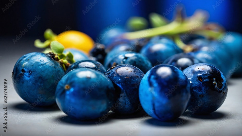 Abstract blue chromatic background on beautiful grapes Abstract blue chromatic background on beautiful grapes