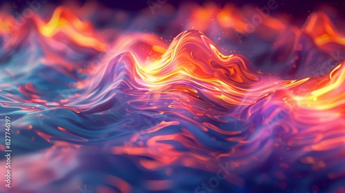 3D Abstract fractal flames with vibrant hues photo
