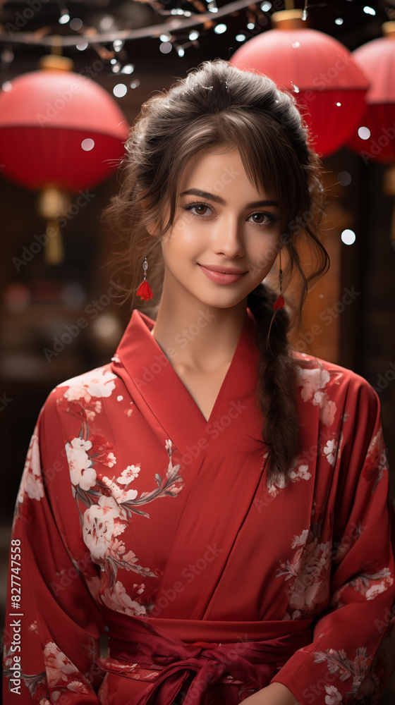 portrait of a person in a kimono portrait of a person in a kimono