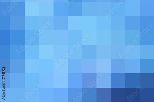 Gradient blue background. Geometric texture of light-dark blue squares. The substrate for branding, calendar, postcard, screensaver, poster, cover. A place for your design or text. Vector illustration