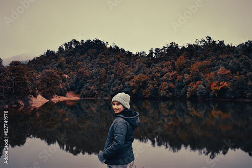 person on the lake photo