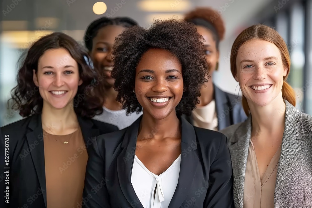Smiling Diverse Business Team in Office Smiling Diverse Business Team in Office
