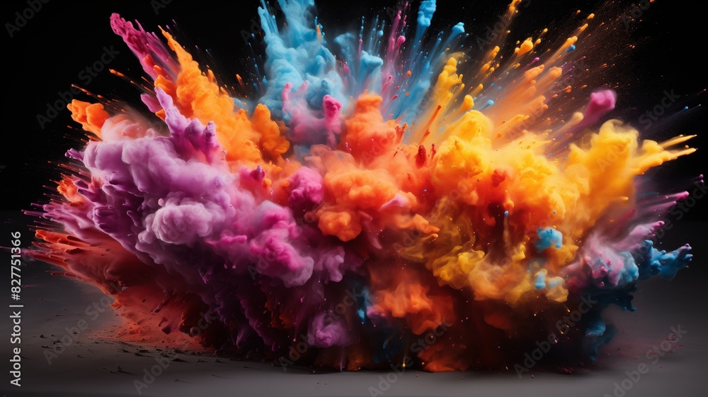 Fototapeta premium Vibrant Explosion of Colorful Powder 