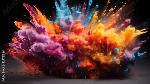 Vibrant Explosion of Colorful Powder 