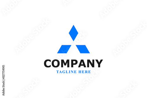 Free Download blue crystal triangle modern logo - GFXLoad