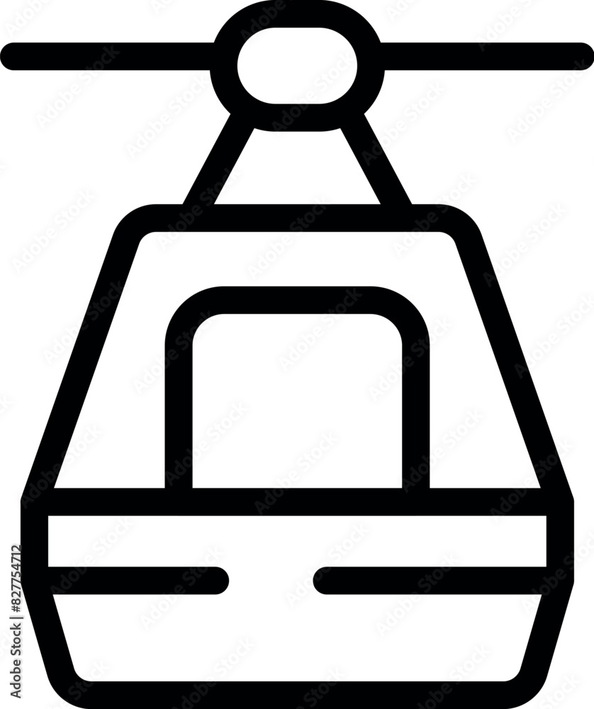 Vector illustration of a simple cable car icon in line art style, suitable for transportation themes Vector illustration of a simple cable car icon in line art style, suitable for transportation themes