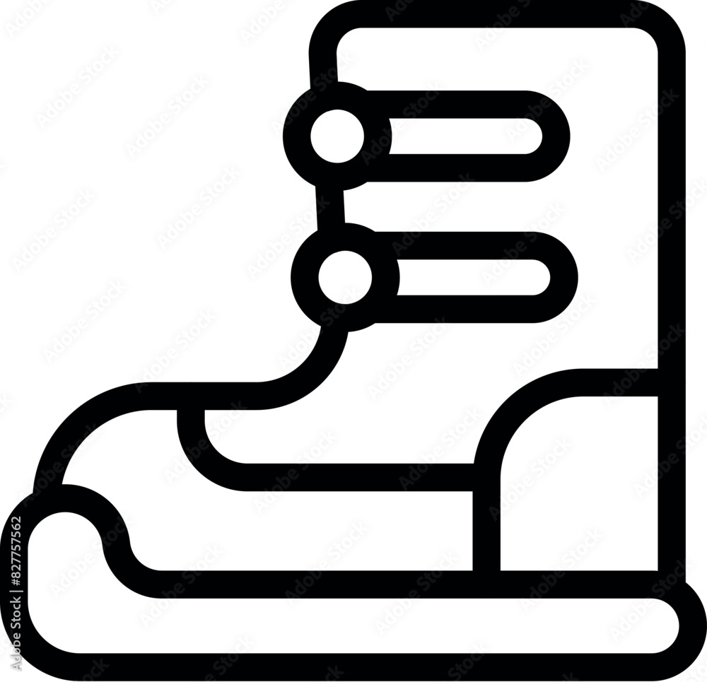 Black and white line art vector of a durable work boot, suitable for various design projects Black and white line art vector of a durable work boot, suitable for various design projects