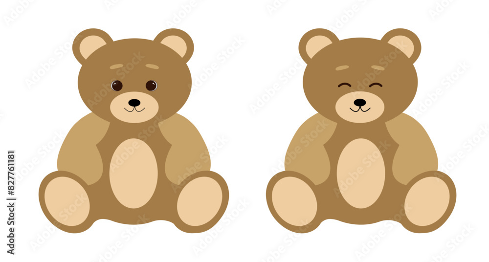 Teddy bear with different emotions on a white background.Children's concept. Baby shower.Vector illustration Teddy bear with different emotions on a white background.Children's concept. Baby shower.Vector illustration