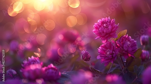  A close-up of flowers with blurred lights in the background and a blurred image of the flowers in the foreground is called a blurred background