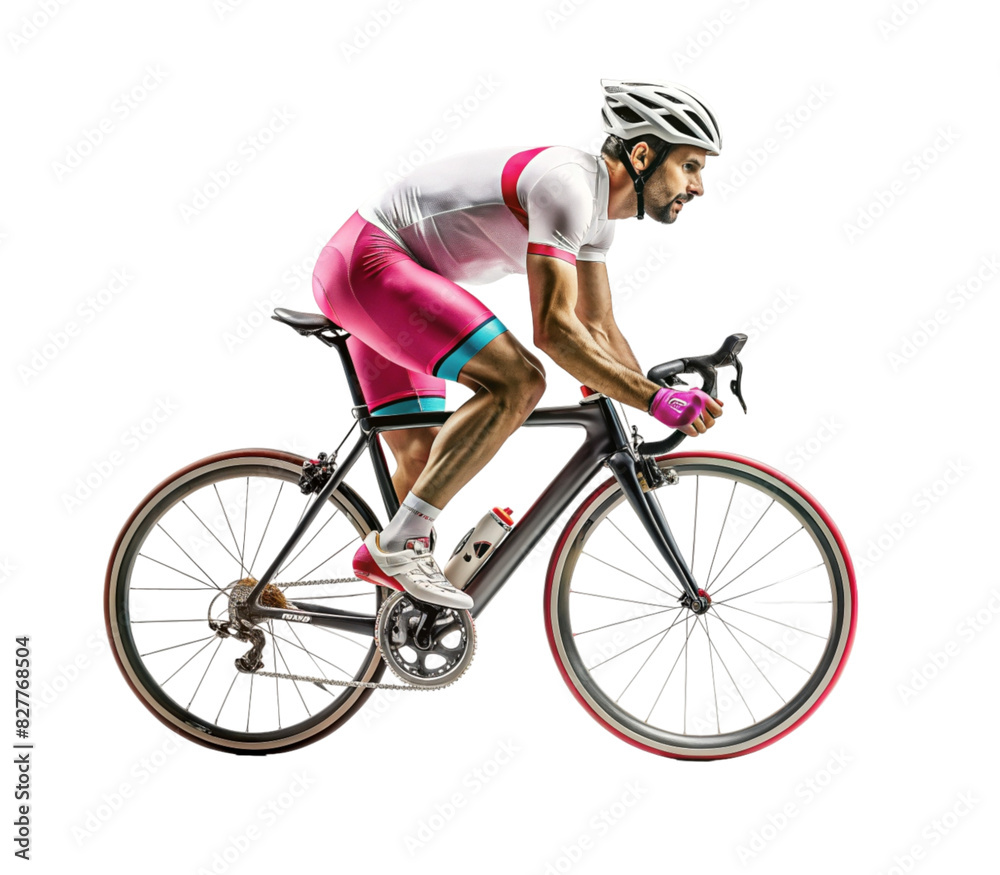 Naklejka premium Sportsman cyclist with suitable clothing-