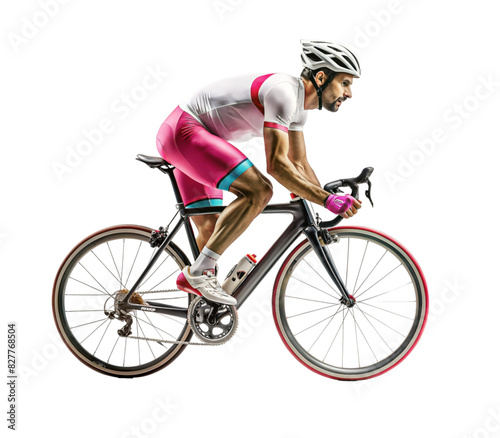 Sportsman cyclist with suitable clothing-