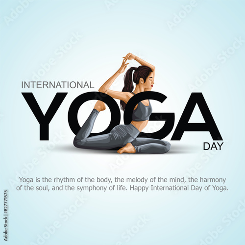 international yoga day. yoga body posture. Woman practicing yoga. vector illustration design