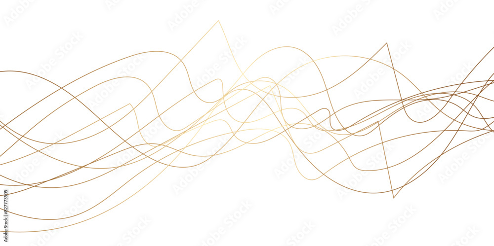 Abstract wavy lines flowing curve golden gradient color on transparent background. Abstract white background colorful lines. modern wavy stripes on white background isolated. Abstract wavy lines flowing curve golden gradient color on transparent background. Abstract white background colorful lines. modern wavy stripes on white background isolated.