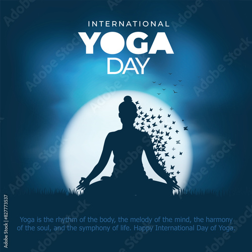 international yoga day. yoga body posture. Woman practicing yoga. vector illustration design