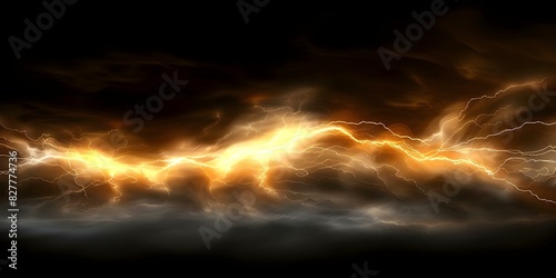 Dramatic lightning bolt in dark sky ideal for stormy or powerful themes. Concept Stormy Themes, Dramatic Sky, Lightning Bolt, Powerful Imagery