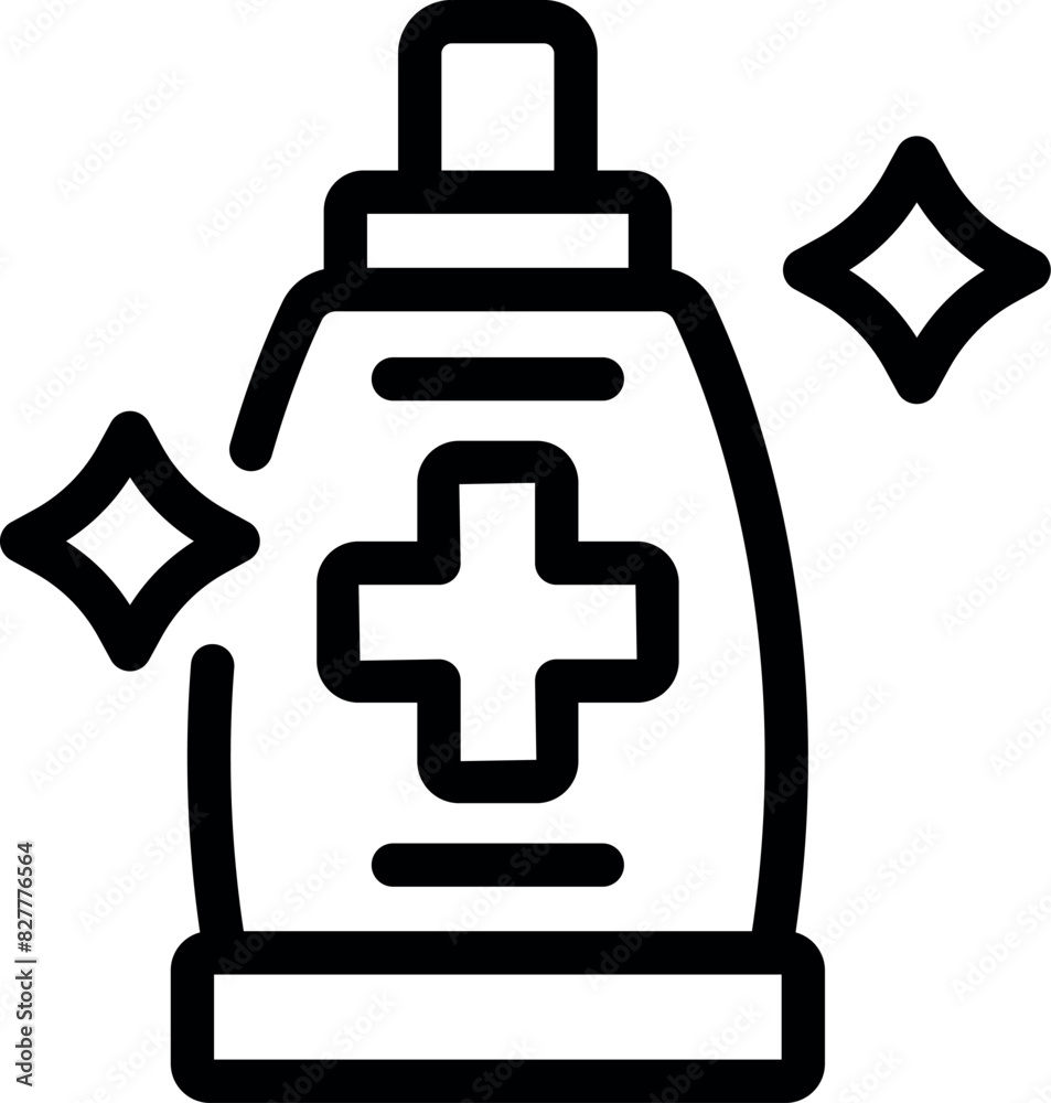 Simple flat graphic hand sanitizer bottle icon in black and white. With sparkle and shiny elements. Vector illustration for sanitation. Hygiene. Cleanliness. And germ protection. Healthcare Simple flat graphic hand sanitizer bottle icon in black and white. With sparkle and shiny elements. Vector illustration for sanitation. Hygiene. Cleanliness. And germ protection. Healthcare