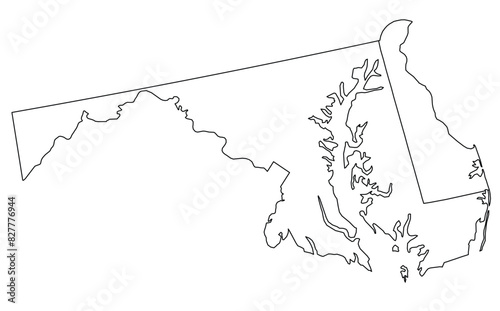 Map of the U.S. state of Maryland, Delaware photo