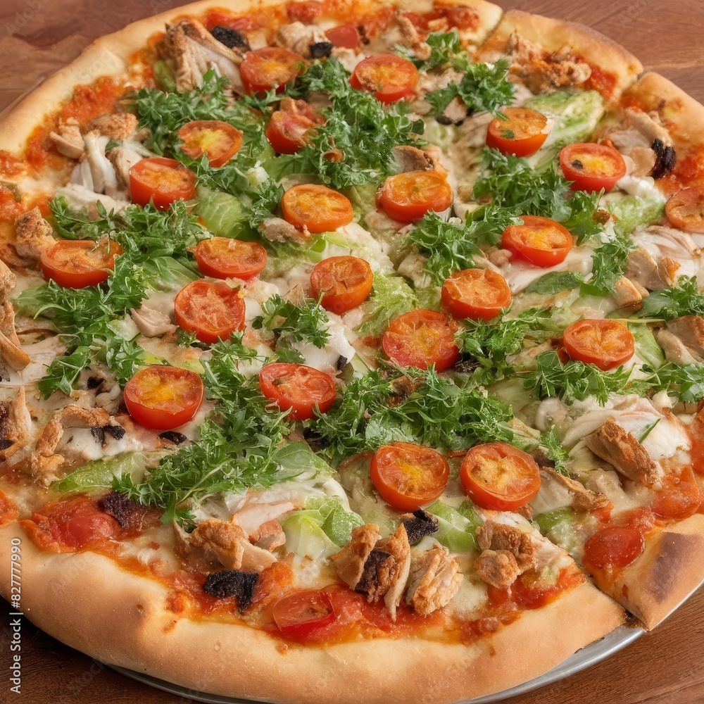 pizza with salami and tomatoes pizza with salami and tomatoes