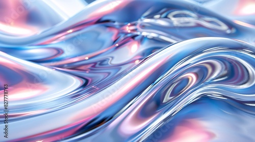Swirling and intertwining liquid chrome colors, presenting a futuristic and captivating aesthetic
