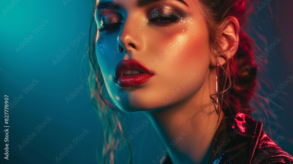 Glamour portrait of a model with stunning make-up and a bold attitude Glamour portrait of a model with stunning make-up and a bold attitude