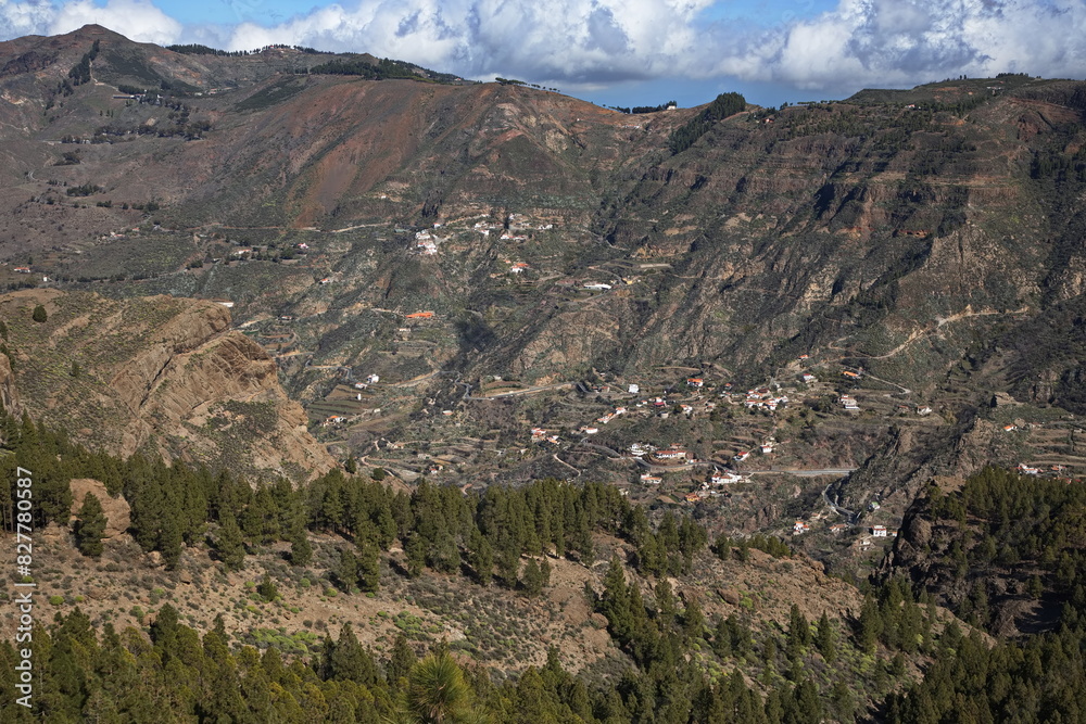 Landscape at Roque Nublo on Gran Canaria,Canary Islands,Spain,Europe
