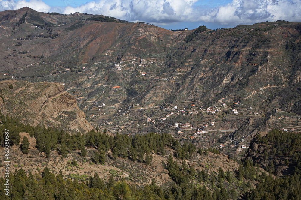 Fototapeta premium Landscape at Roque Nublo on Gran Canaria,Canary Islands,Spain,Europe 