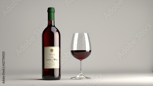 red wine bottle and glass