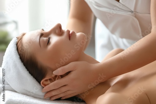 Wallpaper Mural A woman receiving a massage in a spa. Torontodigital.ca