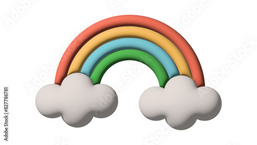 Cute 3D rainbow with a sweet color palette suitable for editing materials
