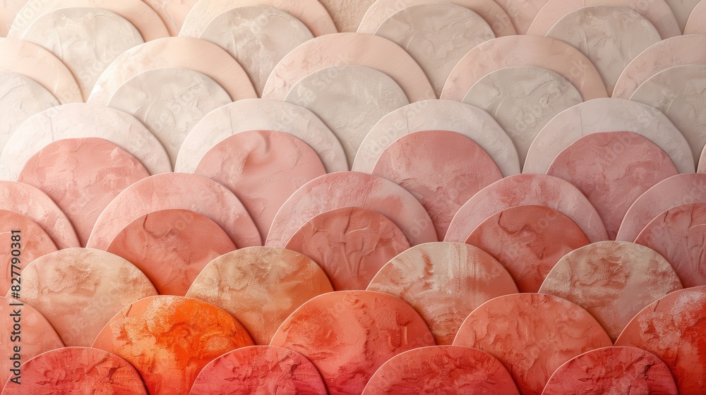 Design a scallop pattern with repeating semi-circular shapes arranged harmoniously, using a soft color palette to evoke elegance and simplicity Design a scallop pattern with repeating semi-circular shapes arranged harmoniously, using a soft color palette to evoke elegance and simplicity